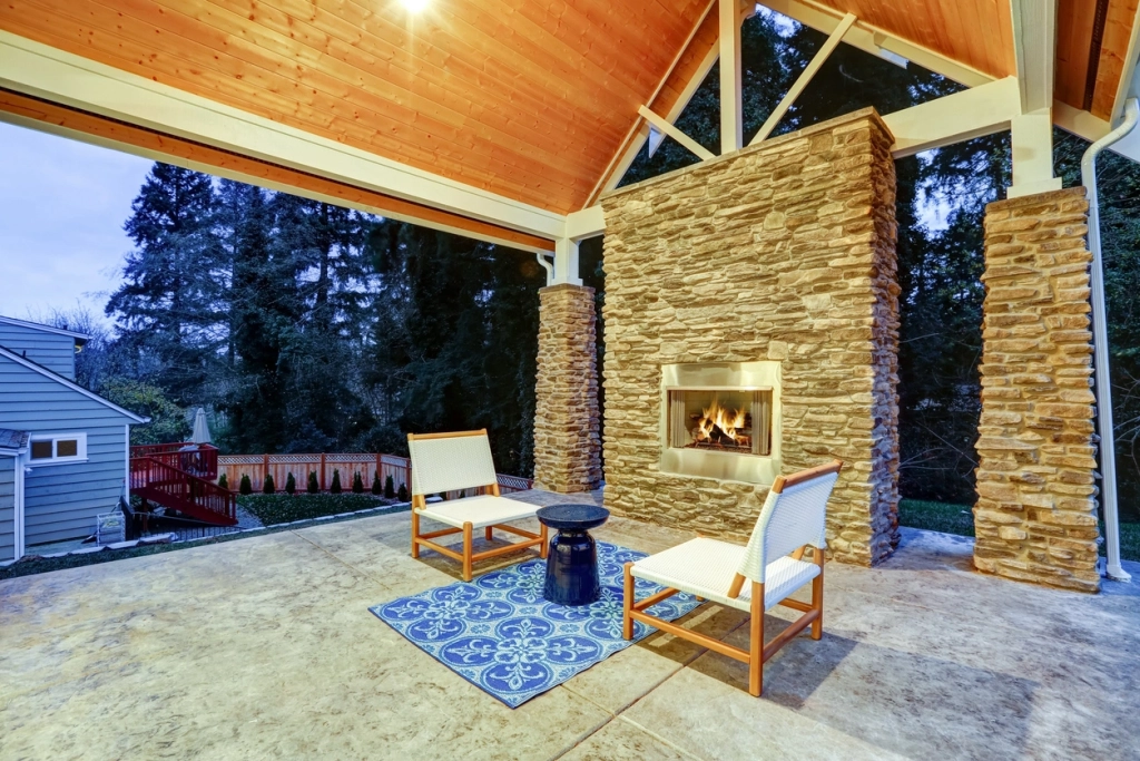 outside gas fireplace