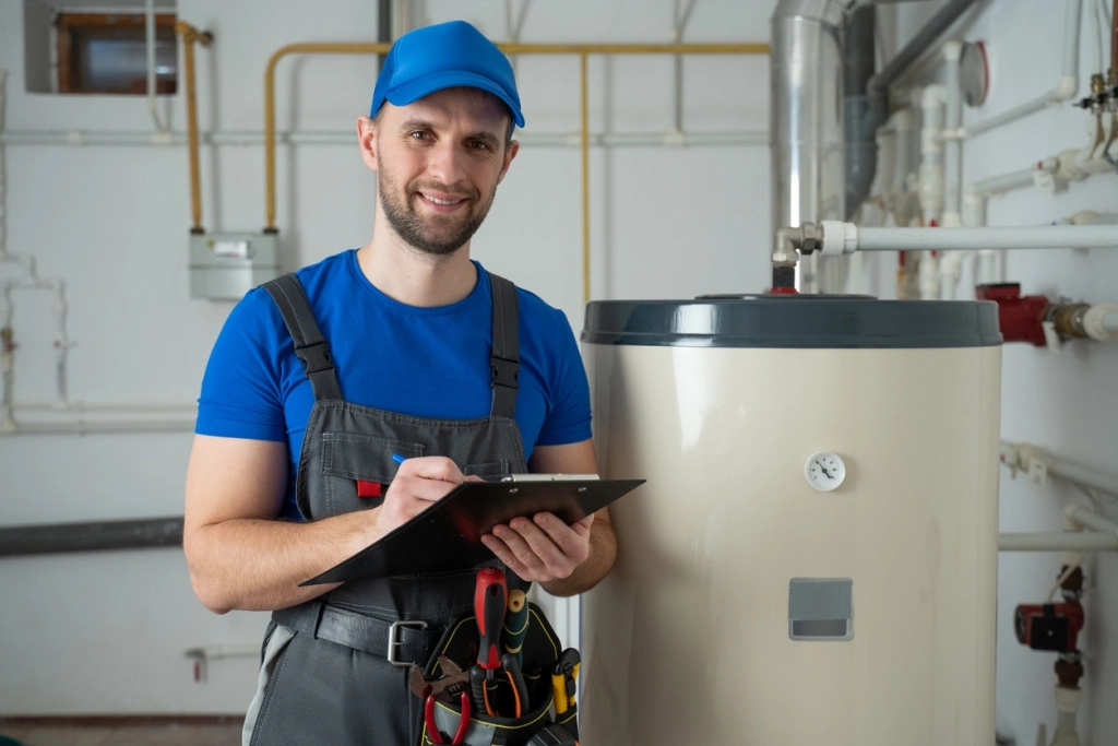 man posing for frequently asked questions for water heater repair